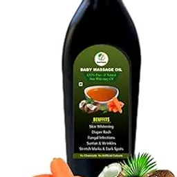 Aachees Baby Massage Oil with Carrot and Coconut | It can be used as Skin Whitening Oil for all ages | Just two Ingredients | No Chemicals, No Artificial Colours, Pack of 1-200ml-image-27