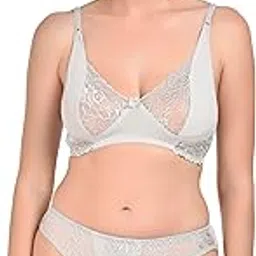 munchun with device MUNCHUN Women’s Full Coverage Nylon Bra and Panty Set – Seamless Comfortable Lingerie for Daily Comfort and Support-picture-10