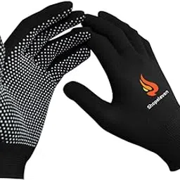 Shopeleven Cricket Gloves, Dotted Black Gloves, Dotted Cotton Gloves Help for Cricket Bating and Full grriping-picture-34