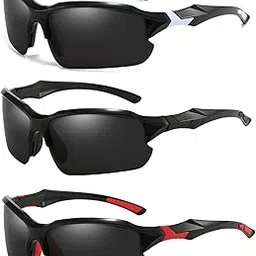 Karsaer 3 Pack Polarized Sports Cycling Sunglasses for Men Stylish Mens Gasses Cricket Goggles E1344-image-41