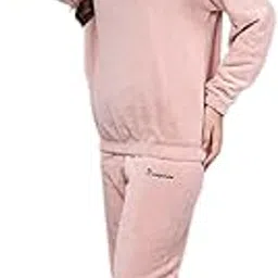keenuu Women Winter Night Suit Pajamas Set Fleece Long Sleeve Warm Winter Sleepwear Pack of 1 Set-picture-17