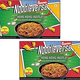Sausome Noodleverse Hong Kong Hustle – DIY Gourmet Noodle Kit | Wok-Style Umami Stir-Fry | Savory Asian Flavors with Cashew Twist | Vegetarian Meal Kit | 2 Servings | 370g| Pack of 2-picture-18