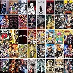 KARTMEN Set of 60 mix anime wall collage kit manga and color Small Wall Posters Set Collage for Home Office Decor (Size 6 in x 4 inch) 60 pieces,Paper-picture-11