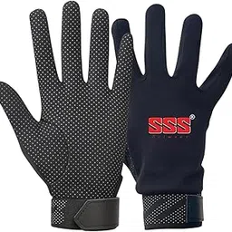 Onekbhalo PVC Dotted Tennis Cricket Batting Gloves -Recommended for Soft Ball only (Alpha Gold Black, Mens)-image-5