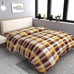 MORADO Single Bed Woolen Fabric Checkered Quilt Cover/Duvet Cover/Rajai Cover/Blanket Cover for Winter (60×90 Inches, Brown)-picture-13