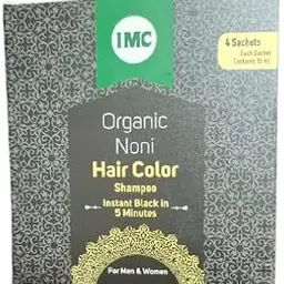Organic Noni Hair Color Shampoo | Instant Black Dye in 5 Minutes | Ammonia-Free, Natural Hair Solution for Men & Women image 1