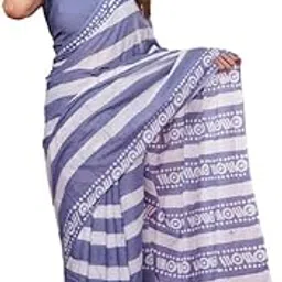 shivanya handicrafts Hand Wax Batik Printed Women Mulmul Cotton Sarees for Women With Blouse Piece 1782-picture-12