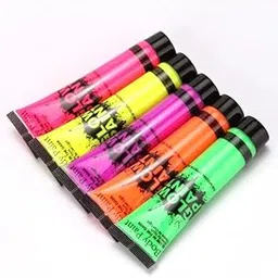 SSKR UV Glow Neon Face and Body Paint (Glow in the Dark) - Pack of 4 Tubes (25 ml Each) | Multicolor-picture-13