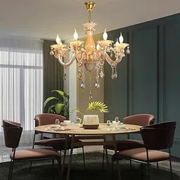 Harold Electricals Amber Crystal Chandelier Light Fixture for Living Room, Bedroom, Kitchen Island, Hotel & Entryways - 8 Lights, Warm White (Bulb Included)-picture-19