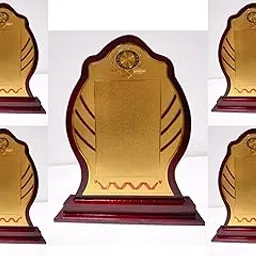 Wooden Sheild Trophy Momento 10.50 Inches or 26.50 Centimeters Pack of 5-picture-20