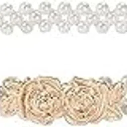 zibuyu Pearl Waist Belt for Women,Elastic Bridal Belt with Faux-picture-17