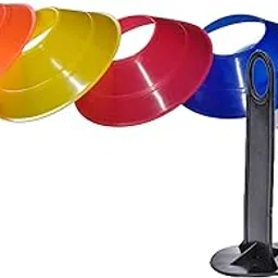 Foniex New Multi -Color Saucer Cones Set of (1.5 Inch Height.) | Plastic Space Marker Multicolour | Saucer Cones for Field Agility Training (Pack of 10)-image-33