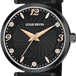 louis devin Brown/Black Silicone Strap Analog Wrist Watch for Women (Brown/Black Dial) | LD-LR187-picture-14