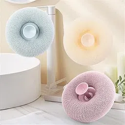 RAJA DHIRAJ Bath Sponge Cleaning Brush Super Soft Exfoliating Bath Sponge Cleaning Brush, Massage Bath Sponge Ball with Suction Cup for Women Men (Multicolour) (PACK OF 3)-picture-33