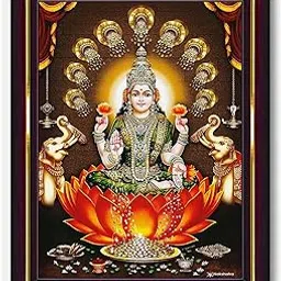 Pavan Photo Laminations Goddess Lakshmi Devi Dhana Vaibhav Laxmi Maa Wall Painting Framed Home Decor (Wood,Matte,Brown,Small Size,6 x 8 Inch) B321S-image-88