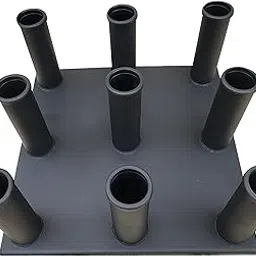 Kobo CTA-35 Steel Olympic Barbell 9 Bar Holder Vertical Storage Display Rack (Black)-image-63