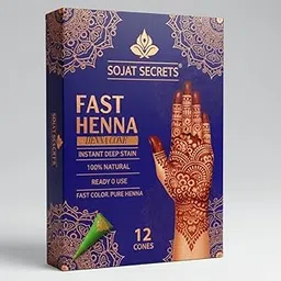 Fast Henna Cone, 100% Natural Instant Deep Stain, Ready to Use, 12 Cones-picture-51