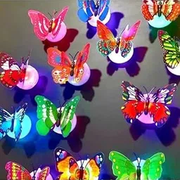 ARV®Butterfly Night Lights Wall Stickers Colourful Glowing Decoration for Bedroom, Garden, Party Pack of 6-picture-28