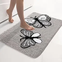 Roseate Monarch Super Soft Anti-Skid (40x60 cm) Super Absorbent Mats Microfiber 2000 GSM Mat for Bathroom/Kitchen/Door Mats for Home/Floor Mat (Grey) Pack of 1-picture-15