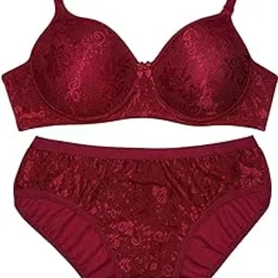 piylu Premium Padded Lingerie Set for Women | Elegant Net Design | Full Coverage Bra & Panty-picture-15