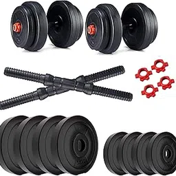 Kore Pvc 30 Kg (5 Kg X 4 + 2.5 Kg X 4) Combo 16 Dumbbells Set, Multicolor-image-2