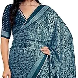 mirchi fashion Women's Chiffon Floral Printed Saree with Blouse Piece-picture-22