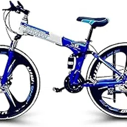 EVOPRAM Foldable Cycle for Men | 26-Inch MTB Mountain Bicycle with 21-Speed Gears, Dual Disc Brakes, Hydraulic Suspension, Alloy Mag Wheels | Folding Sports Bike for Adults (Blue)-picture-16