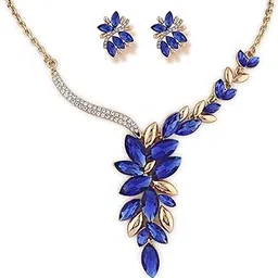 Latest Stylish Design Fancy Crystal Necklace Jewellery Set for Women (15212s)-image-64
