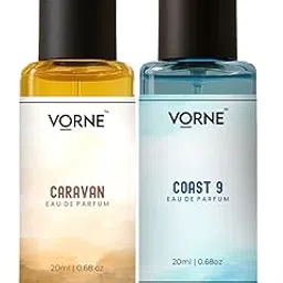 VORNE Coast 9 & Caravan Eau De Parfum 20Ml each long lasting perfume for men Aquatic & Woody oriental Fragrance Combo-image-3