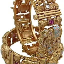 funkeln-spark your life Temple Rajwadi elephant adjustable Screw bangles, pack of 2-picture-42