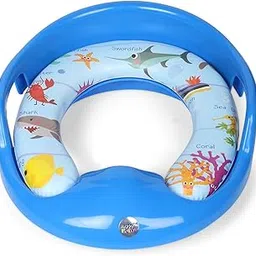 Nabhya Toilet Trainer Soft Cushion Baby Potty Seat With Handle And Back Support Toilet Seat For Western Toilet (Blue)-picture-16