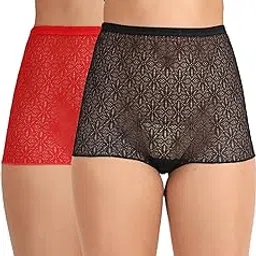 selfcare Pack of 2 High Waist Net Boyshort Panties-picture-13