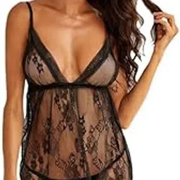 love maker Women Net Babydoll Lingerie Sleepwear Nighty Anniversary S-3XL-picture-38