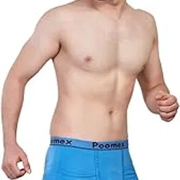 poomex Men's Cotton Pocket Trunks - Pack of 3 (Multicolor & Assorted) Outer Elastic Waistband with Double Side Pockets #-picture-45