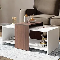 Royaloak Ivan Coffee Table | Engineered Wood | Melamine Finish | Bottom Shelf | Dual Color | Modern Design | Wooden Coffee Table-picture-27
