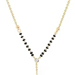 minutiae Stylish Fashion Pendant Necklace Black Beads Mangalsutra for Women & Girls with Extendable Chain-picture-29