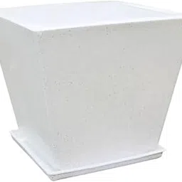 Greece Fiber Planter || Roto Moulding Flower Pot with Bottom Tray Suitable for Home and Garden (Stone White) (12 Inches) || Pots for Plants || Lightweight || Indoor-Outdoor || Plant Directly ||-picture-15
