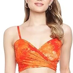 erotissch /Aoba Women's Tie & Dye Swim Beachwear Top with Adjustable Shoulder Straps & Front Tie Knot, Lightweight Summer Vacation Resort Wear for Girls for Pool, Cruise & Beach Trips-picture-14