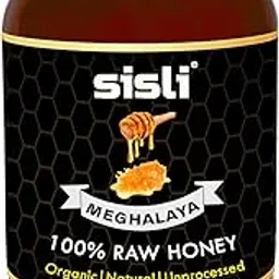SiSLi 100% RAW Meghalaya Forest NMR Tested Original Unprocessed Organic Honey Packed with Powerful Anti-oxidants Amino Acids Active Enzymes and Vitamins- For Weight Loss Detox Ayurveda cough & cold-Glass Jar-1KG image 1