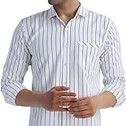 besix Men's Cotton Striped Shirt with Spread Collared Full Sleeve Curved Hem Straight Length and Button Closure | Shirts for Men Stylish-picture-21