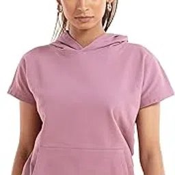 nykd All Day Women's Crop Top Hoodie - Short Sleeves, with Pockets, NYAT016-picture-40