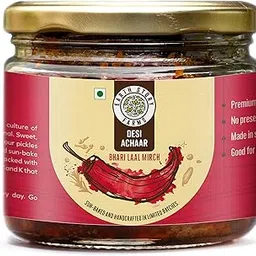 Earth Story Farms | Stuffed Red Chilli Pickle | Natural Ingredients | Hand made | Preservative Free (250 g) image 1