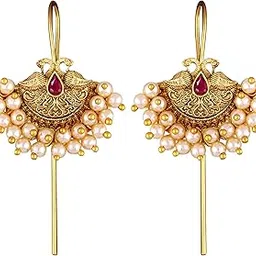Vivastri Twinkling Bejeweled ear cuff Earring for Women and Girls[VIVA2668ERG-RED] image 1
