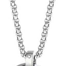 Men Silver Plated Stainless Steel Triple Rings Circular Pendant Necklace (MYN-PS-26429)-image-57