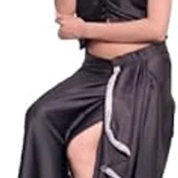 kuberakshi Women?s Black Satin Skirt & Top Set ? Premium Outfit-picture-18