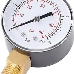 Super Mini Pressure Manifier for Fuel, Air, Oil or Water 0-4bar/0-60psi - Double Scale Dial - Broad Applications - Portable and Convenient - Metallic Material-picture-41