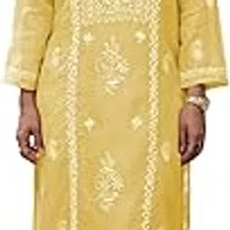 estela Traditional Embroidered Kota Silk Kurta Set, Side Slits, Straight Cut with Matching Pants-picture-30