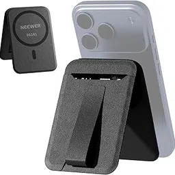 NEEWER Magnetic Phone Wallet with Card Holder, Foldable Desk Stand Lightweight Portable Leather Slim Cell Phone Card Case Compatible with MagSafe iPhone Samsung Android for Video Recording, PA141-picture-24
