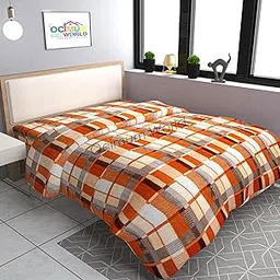 MORADO® Double Bed Woollen Fabric Quilt Cover/Duvet Cover/Rajai Cover/Blanket Cover for Winters (90X100 Inches, Orange Check)-picture-22