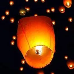 CH Paper Colourful Make A Wish High Flying Sky Lantern Hot Air Balloon with Fuel Wax Candle for New Year Diwali (Pack of 3) (Multicolour)(Sky Lanterns image 1